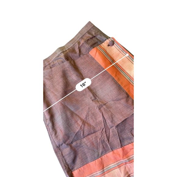 Y2K ARC Skirt Womens JR 5/6 Brown Orange Knee Length Mod Artsy Indie Boho - Picture 7 of 9